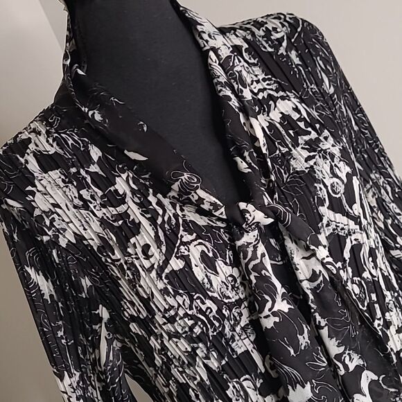 Allison Taylor sz L sheer pleated chiffon 100% polyester - Picture 2 of 13